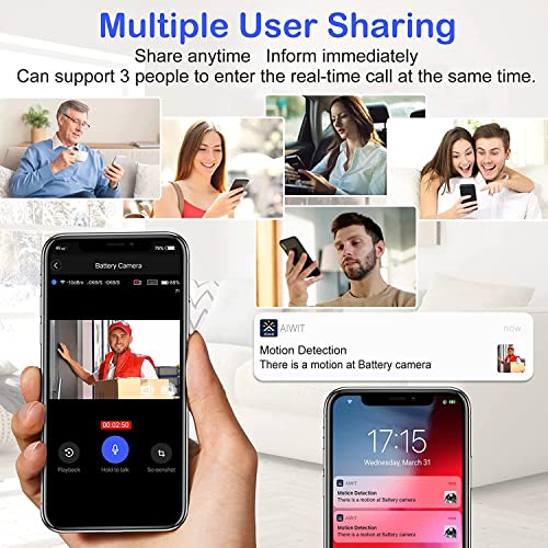 Wireless Doorbell Camera 2.5WiFi Video Doorbell with Chime Home Security Camera Doorbell ，Free Cloud Storage Rechargeable Battery Real-time Alerts Night Vision