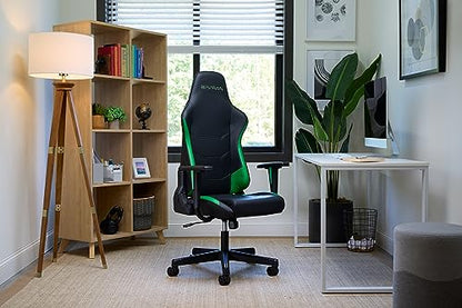 RESPAWN 110 Ergonomic Gaming Chair - Racing Style High Back PC Computer Desk Office Chair - 360 Swivel, Integrated Headrest, 135 Degree Recline with Adjustable Tilt Tension & Angle Lock - 2023 Green