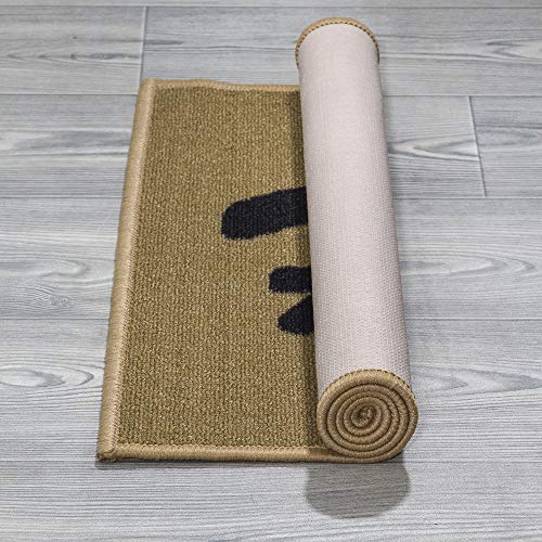 Ottomanson Welcome Collection Non-Slip Rubberback Welcome Design 2x3 Indoor Entryway Doormat, 20" x 30", Beige Welcome