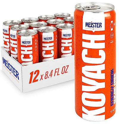 KOYACH Energy Drink, Caffeine Performance Fuel Beverage for Mental and Pre-Workout Physical Energy Boost, No Artificial Colors - 12 Fl Oz, 12 Cans (Sugar Free)