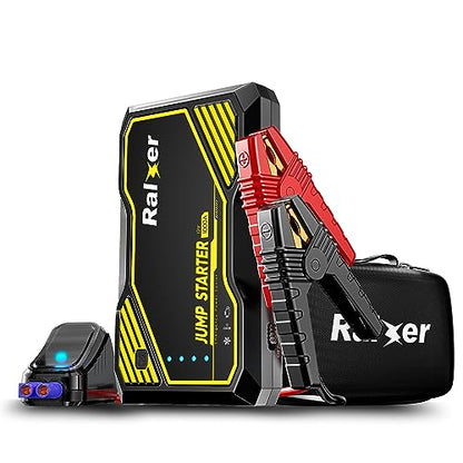 RALXER 1000A Peak Portable Car Jump Starter (Up to 7.0L Gas or 5.5L Diesel Engine), Jump Starter Battery Pack 12V Battery Jump Starters with LED Light