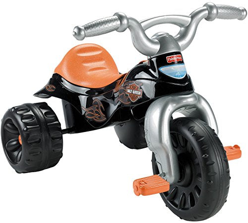 Fisher-Price Harley-Davidson Toddler Tricycle Tough Trike Bike with Handlebar Grips and Storage for Kids [Amazon Exclusive]