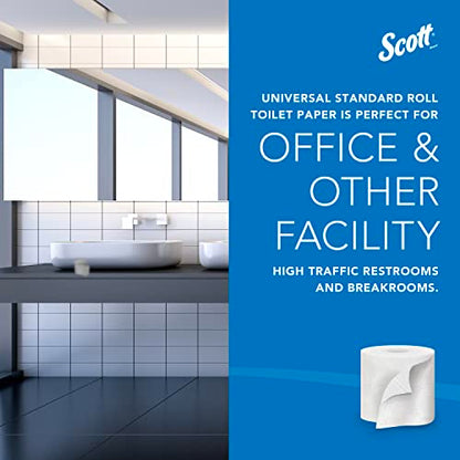 Scott® Professional Standard Roll Toilet Paper (04460), with Elevated Design, 2-Ply, White, Individually wrapped, (550 Sheets/Roll, 80 Rolls/Case, 44,000 Sheets/Case)