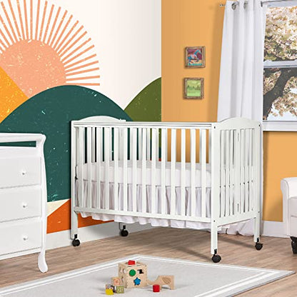 Dream On Me, Full Size 2-in-1 Folding Stationary Side Crib, White