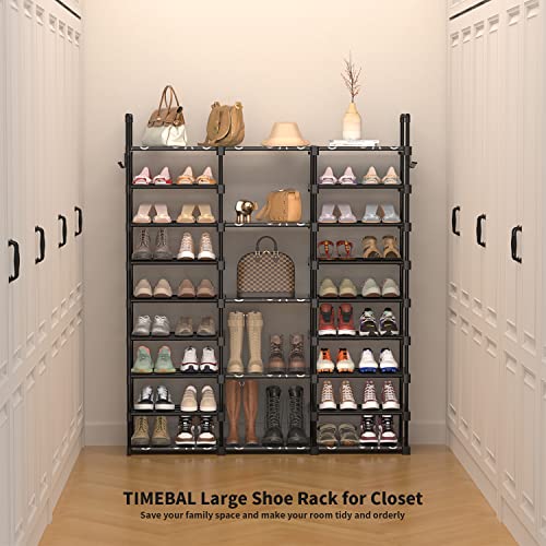 TIMEBAL 9 Tiers Shoe Rack Storage Organizer Shoe Shelf Organizer for Entryway Holds 50-55 Pairs Shoe and Boots, Stackable Shoe Cabinet Shoe Rack Organizer Large Shoe Shelf for Closet Bedroom Hallway