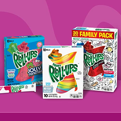 Fruit Roll-Ups Fruit Flavored Snacks, Jolly Rancher, Variety Pack, 10 ct (Pack of 10)