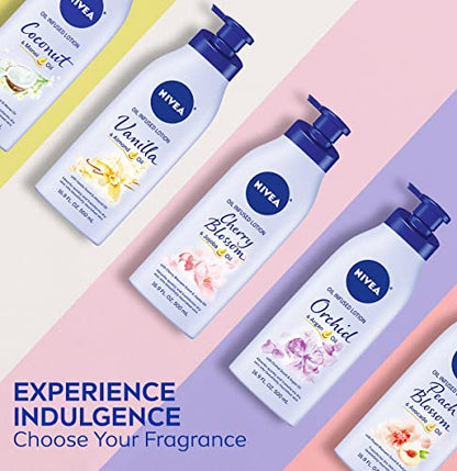 NIVEA Oil Infused Body Lotion, Coconut and Monoi Oil, Body Lotion for Dry Skin, 16.9 Fl Oz Pump Bottle