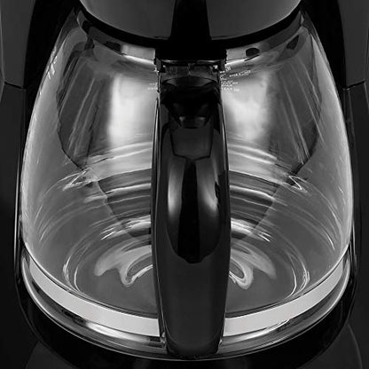 Black+Decker DCM100B 12-Cup Programmable Coffeemaker with Glass Carafe, Black