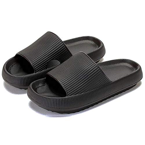 rosyclo Cloud Slippers for Women and Men, Massage Shower Bathroom Non-Slip Quick Drying Open Toe Super Soft Comfy Thick Sole Home House Cloud Cushion Slide Sandals for Indoor & Outdoor Platform Shoes