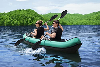Bestway Hydro-Force 2-Person Ventura Elite Inflatable Kayak Set | Includes Kayak, 2 Aluminum Paddles, Hand Pump, 2 Fins and Carry Bag
