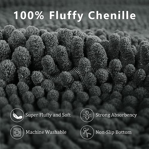ELEHOLD Bath Rug Set 3 Pieces, Absorbent Soft Bathroom Mat, Non Slip Toilet Shower Mat Rug