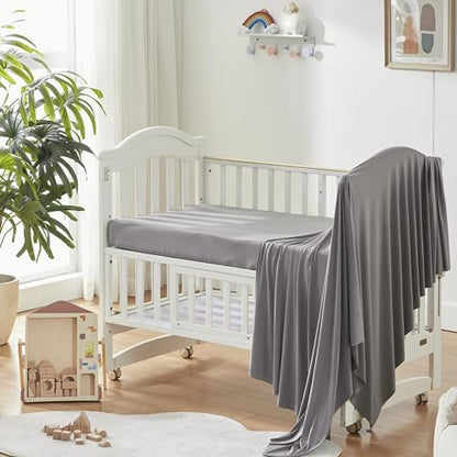 ELEMUSE Breathable Baby Crib Mattress, Cooling Sheet for Baby Night Sweats, Washable & Removable Waterproof Cover, CertiPUR-US Certified Firm Foam, Fits Standard Full-Size Infant & Toddler Bed, Gray