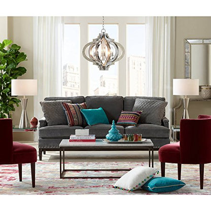 Walker Edison Modern Marble and Metal Frame Open Rectangle Coffee Accent Table Living Room Ottoman End Table, 42 Inch, Marble