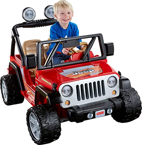 Power Wheels Jeep Wrangler Ride-On Battery Powered Vehicle With Charger & Storage Area For Preschool Kids Ages 3+ Years, Seats 2, Red