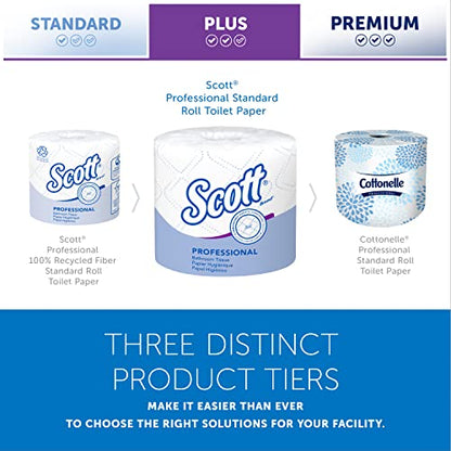 Scott® Professional Standard Roll Toilet Paper (04460), with Elevated Design, 2-Ply, White, Individually wrapped, (550 Sheets/Roll, 80 Rolls/Case, 44,000 Sheets/Case)