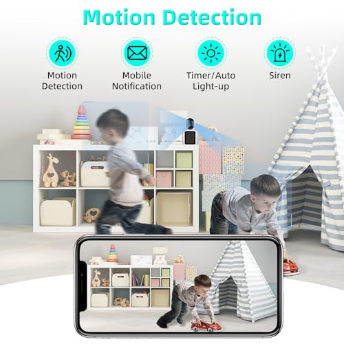 oneware Video Call Security Camera Indoor, Nanny Camera Baby Monitor Pet Camera,Two-Way Video,One-Touch Call,360-Degree View WiFi Camera for Home Security, Motion Tracking, IR Night Vision