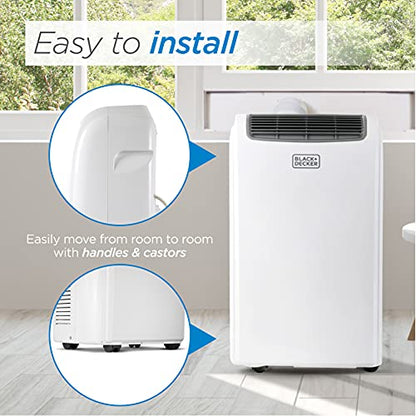 BLACK+DECKER 8,500 BTU Portable Air Conditioner with Remote Control, White