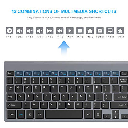 LeadsaiL Wireless Keyboard and Mouse Combo, Wireless USB Mouse and Computer Keyboard Set, Compact and Silent for Windows Laptop, Desktop, PC