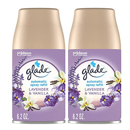 Add 3 To Your Cart!  Glade Automatic Spray Refill, Air Freshener for Home and Bathroom, Lavender & Vanilla, 6.2 Oz, 6 Count