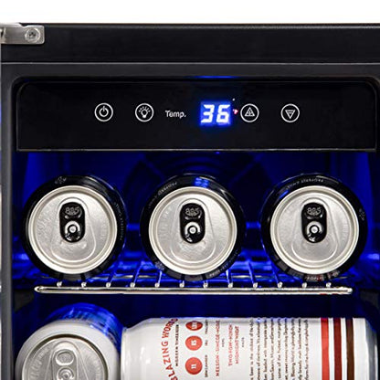 NewAir French Door Wine & Beverage Cooler | 18 Bottle 60 Can | White & Red Wine Countertop Fridge | Stainless Steel Dual Zone Beer and Wine Fridge With Digital Temperature Controls and Key Lock