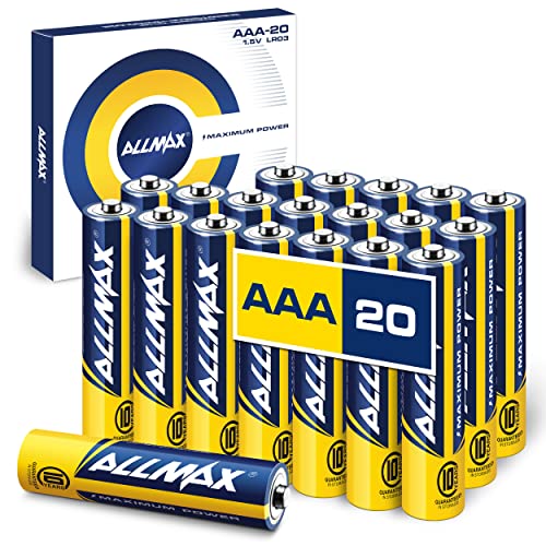 Allmax AAA Maximum Power Alkaline Triple A Batteries (20 Count) – Ultra Long-Lasting, 10-Year Shelf Life, Leakproof Design, Maximum Performance – 1.5V