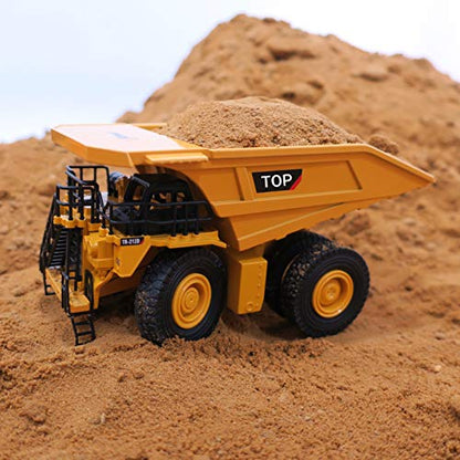 Top Race Diecast Heavy Metal Construction Toy Tractor 1:40 Scale (Dump Truck) Diecast Metal Vehicle Toys for Kids 8+ | Dumptruck for Adults | Yellow & Black Dump Truck Toys