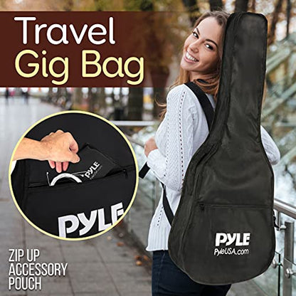 Pyle Acoustic Electric Cutaway Guitar 3/4 Scale 36” Steel String Spruce Wood w/Gig Bag, 4-Band EQ, Clip On and Onboard Tuner, Picks, Shoulder Strap for Beginners and Students