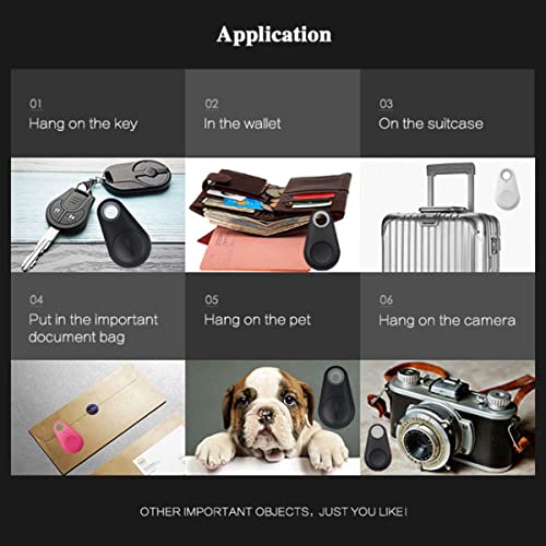 Portable GPS Tracking, Mobile Tracking, Smart Anti Loss Device for Kids Dog Pet Cat Wallet Keychain Luggage,Two-Way Alarm,App Control Black
