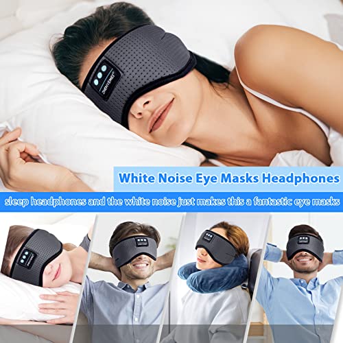 Sleep Headphones White Noise Bluetooth Sleep Mask 3D Music Sleeping Eye Mask Sleeping Headphones for Side Sleepers Sleep Mask with Bluetooth Headphones Gifts for Men Women