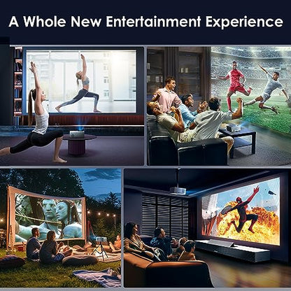 4K Support Projector with Wifi and Bluetooth, OWNKNEW Portable Mini Projectors for Outdoor Movies Use, Video Projector Compatible with TV Stick, Laptop, Smartphone, Xbox, PS5