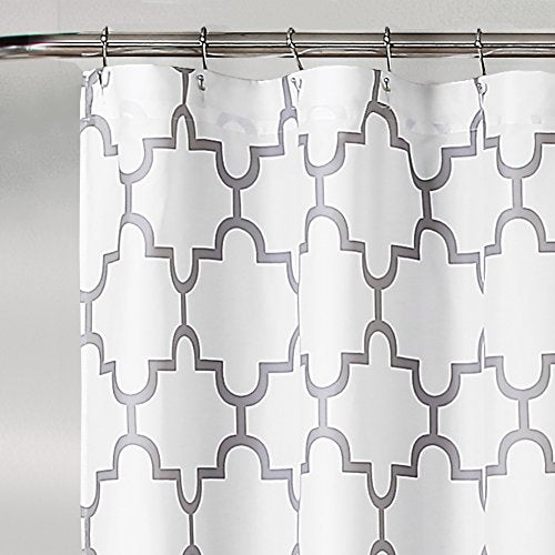 Lush Decor Gray Bellagio Fabric Shower Curtain, Bathroom Accessories, (72" x 72")
