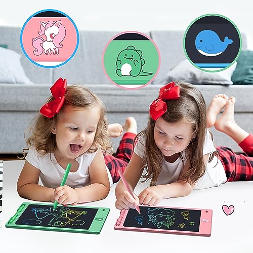 FLUESTON Toys LCD Writing Tablet Toddler,Toys for Boys Girls 3 4 5 6 7 8year,8.8 Inch 3 Pack Drawing Pad Toy Christmas Birthday Gifts for Kids,Drawing Tablet Doodle Board with Cute Dinosaur & Unicorn