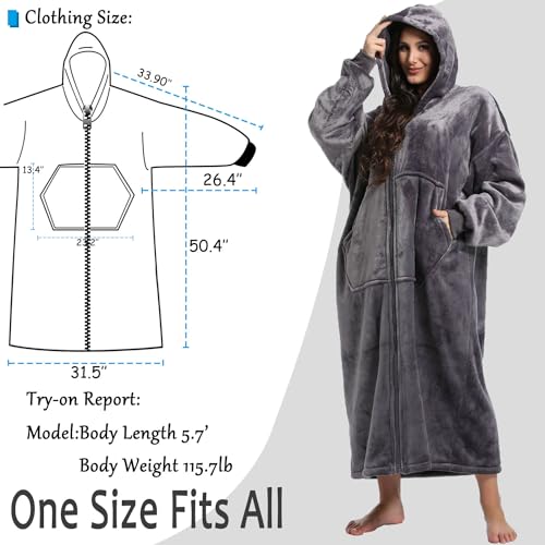NIMOJIRO Wearable Blanket,Winter Oversized Blanket Hoodie With Huge Pockets Comfortable Soft And Fluffy for Adult Women Men…