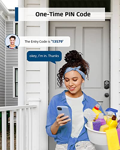 TEEHO TE002K Fingerprint Door Lock Set - Keyless Entry Door Lock with Handle - Door Knob with Keypad Deadbolt - Smart Locks for Front Door - Auto Lock - No Need App - Easy Installation - Matte Black