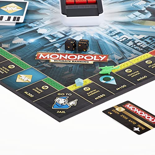 Monopoly Ultimate Banking Edition Board Game for Families and Kids Ages 8 and Up, Electronic Banking Unit (Amazon Exclusive)