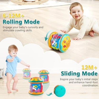 MFEESYOB Baby Toys 6 to 12 Months - Musical Learning Infant Toys, Ocean Rotating Projector Light Up Toys for Toddlers 6+ Months, 1 2 3+ Years Old, Boys Girls Baby Toy for Climbing, Walking