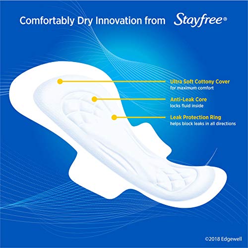 Stayfree Stayfree Ultra Thin Pads, Overnight With Wings, 14 Count (Pack of 8)