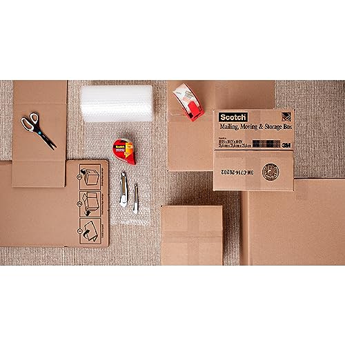 Scotch Long Lasting Storage Packaging Tape, 1.88" x 54.6 yd, Designed for Storage and Packing, Stays Sealed in Weather Extremes, 3" Core, Clear, 4 Rolls (3650-4)