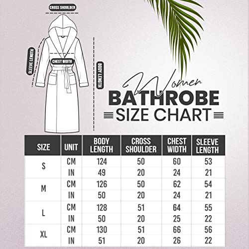 NY Threads Womens Fleece Hooded Bath Robe - Plush Long Robe, Steel Grey, Medium