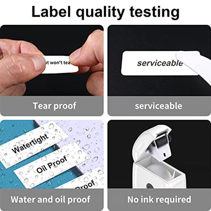 MARKLIFE P11 Label Maker Machine with Tape, Mini Thermal Wireless Inkless Sticker Printer Machine for Home Kitchen Office Organization (White, 1 Printer+1 Tape)