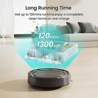 Lefant Robot Vacuum Cleaner with 2200Pa Powerful Suction,120 Mins,Tangle-Free,WiFi/Alexa/APP/Bluetooth,Schedule Cleaning,Slim Self-Charging Robotic Vacuum Cleaner for Home,Pet Hair,Hard Floors