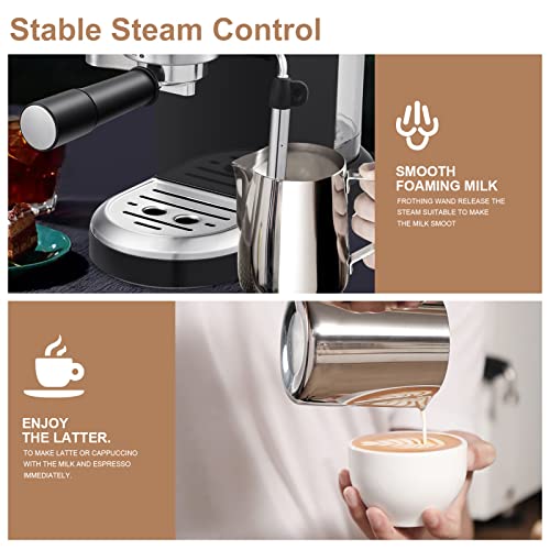 Geek Chef Espresso Machine, High Performance For Espresso, Cappuccino, Latte, Machiato, Semi-Automatic Coffee Maker