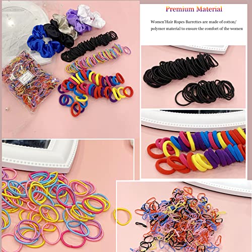 YANRONG Ponytail Holders and Scrunchies For Girls and Women, Traceless Elastic Ropes and Rubber Bands For Hair, Baby and Kids (2155PCS) Mix