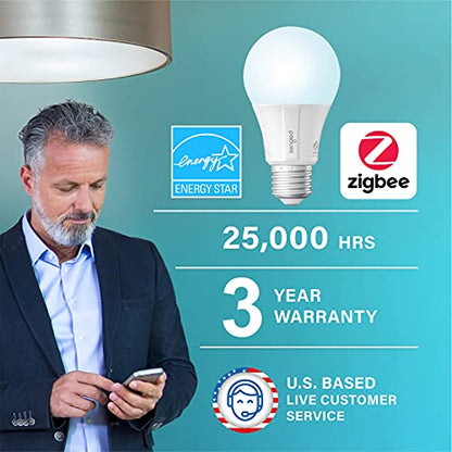 Sengled Zigbee Smart Light Bulbs, Smart Hub Required, Works with SmartThings and Echo with built-in Hub, Voice Control with Alexa and Google Home, Daylight 60W Equivalent A19 Alexa Light Bulb, 8 Pack