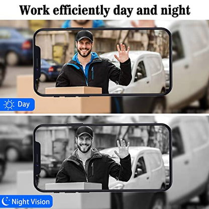 Smart Video Doorbell Camera Doorbell Wireless with Chime Night Vision Cloud Storage for Home Apartment Office Room