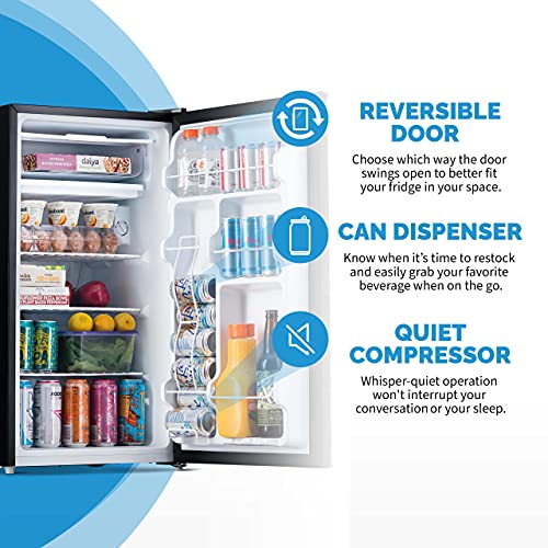 NewAir 3.3 Cu. Ft. Compact Mini Refrigerator with Freezer, Can Dispenser and Energy Star, Perfect for Dorm Rooms, Bedrooms, Home Offices, and RV Vans