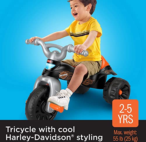 Fisher-Price Harley-Davidson Toddler Tricycle Tough Trike Bike with Handlebar Grips and Storage for Kids [Amazon Exclusive]