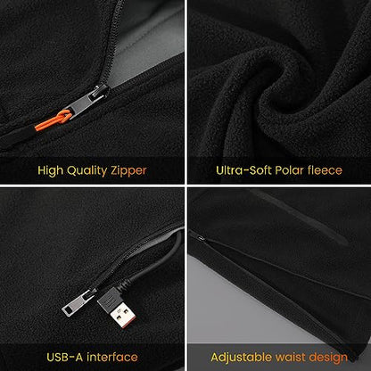 ISOPHO Heated Vest for Men and Women, USB Charging Vest Heating for 8 Hours, Electric Heated Jacket for Outdoor Work Black M(Power Bank NOT Include)