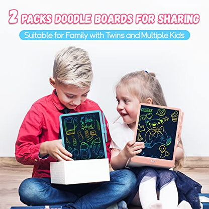 Kids Toys 2 Packs LCD Writing Tablet, 3 4 5 6 Year Old Boys Toys Gifts Doodle Board, 10 Inch Drawing Pad Airplane Travel Road Trip Essentials, Toddler Kids Games Birthday Christmas Stocking Stuffers