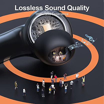 ZIUTY Wireless Earbuds, Bluetooth 5.3 Headphones 50H Playtime with LED Digital Display Charging Case, IPX5 Waterproof Earphones with Mic for Android iOS Cell Phone Computer Laptop Sports (Black)